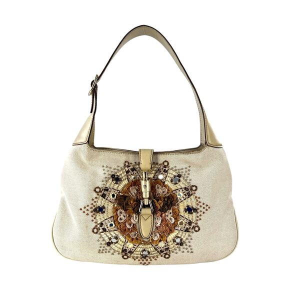 Gucci Embroidered Sun Jackie Shoulder Bag - Picture 1 of 8